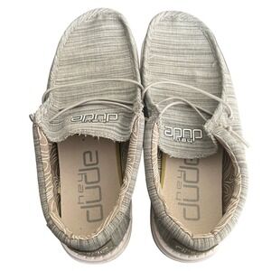 Hey Dude Wally Youth Unisex Kids Size US Y5-L6 Stone Linen Slip On Sneaker Shoes